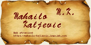 Mahailo Kaljević vizit kartica